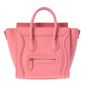Celine Luggage Shopper Pink Drummed Calfskin Handbag
